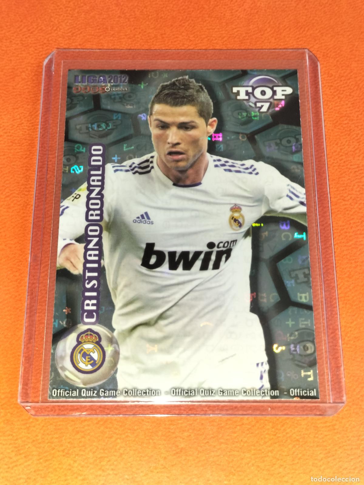 Football Stickers: 596 CRISTIANO RONALDO TOP VERSION LETRAS REAL MADRID CARD MUNDICROMO QUIZ GAME 2011 2012 11 12