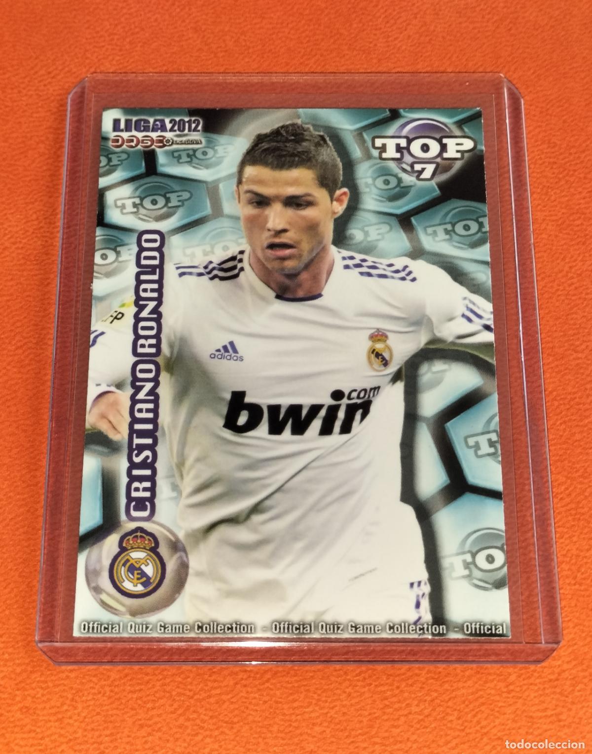 Cromos de f&uacute;tbol: 596 CRISTIANO RONALDO TOP VERSION MATE REAL MADRID CARD MUNDICROMO QUIZ GAME 2011 2012 11 12