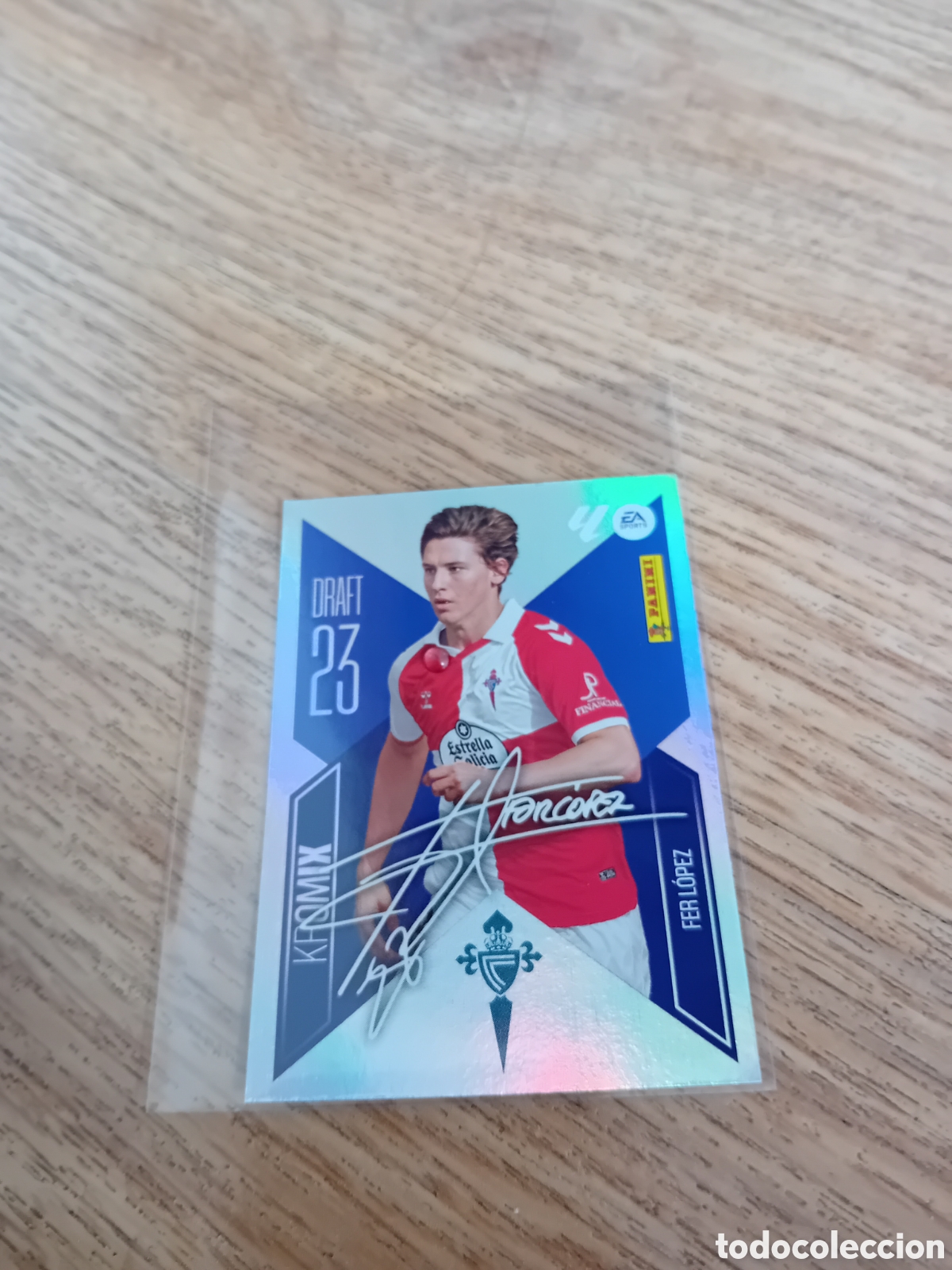 Cromos de f&uacute;tbol: Fer L&oacute;pez K7 Draft 23 Kromix Firmada Celta de Vigo 26 27 2026 2027 Este Panini