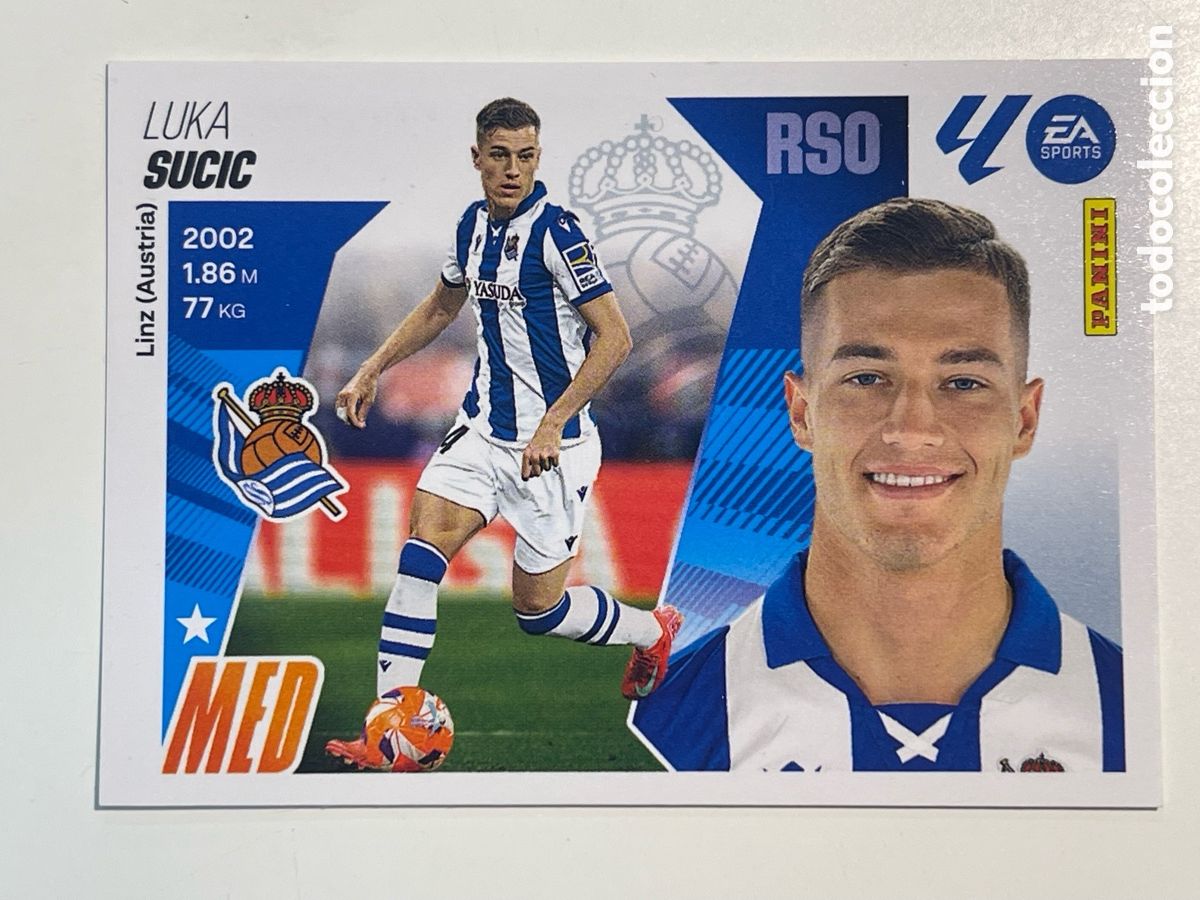 Cromos de f&uacute;tbol: Cromo &rdquo;LUKA SUCIC&rdquo; REAL SOCIEDAD colecci&oacute;n album de cromos LIGA 2025-26 Coleccciones Este Panini