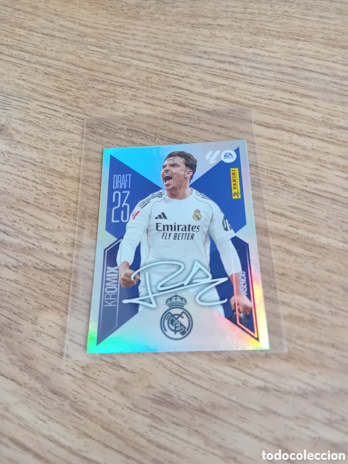 Cromos de f&uacute;tbol: Asencio K1 Draft 23 Kromix Firmada Real Madrid 26 27 2026 2027 Este Panini
