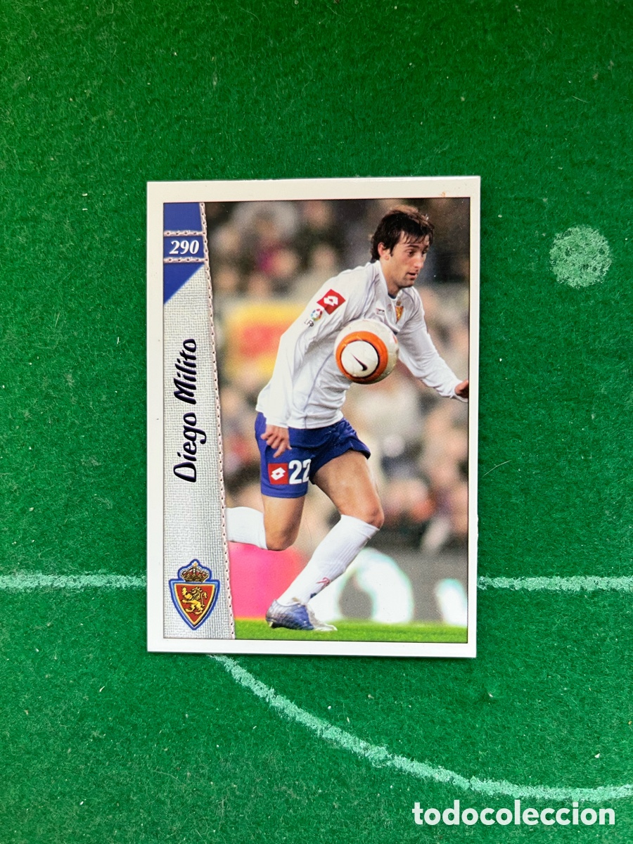Football Stickers: 290 DIEGO MILITO REAL ZARAGOZA LAS FICHAS DE LA LIGA 2006 2007 MUNDICROMO