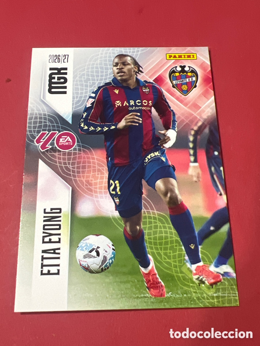 Football Stickers: C1689. MGK 2026/27 MEGACRACKS PANINI. #216 ETTA EYONG. LEVANTE UD.