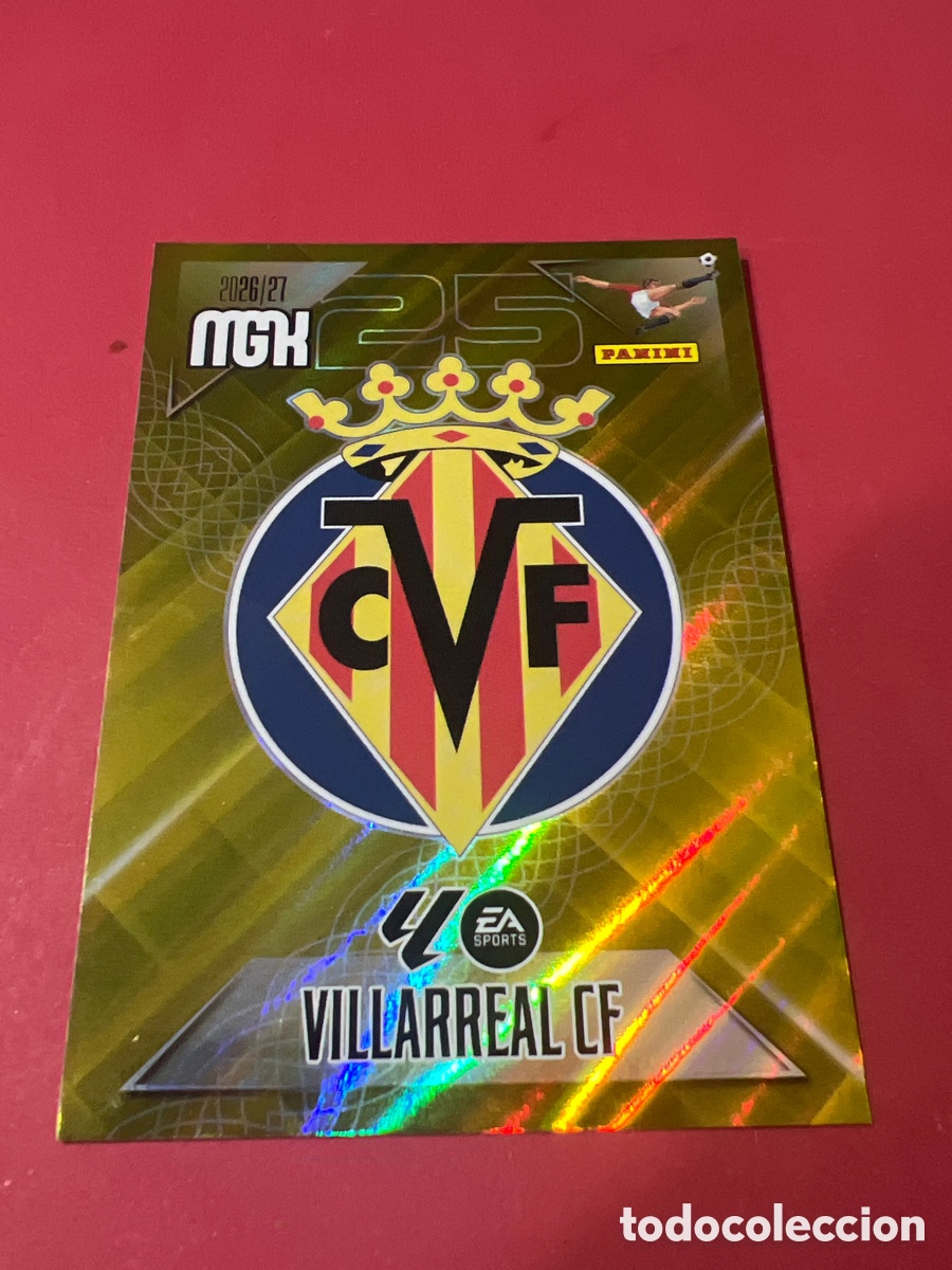 Cromos de f&uacute;tbol: C1713. 361 ESCUDO VILLARREAL CF FICHAS ALBUM MEGACRACKS 2026 2027 MGK 26 27
