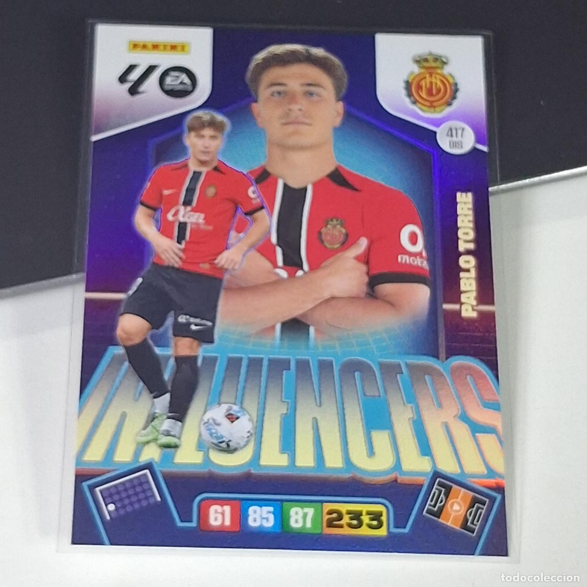 Cromos de f&uacute;tbol: D7 417BIS 417 BIS PABLO TORRE MALLORCA INFLUENCERS CARD LIGA ADRENALYN XL 2025 2026 25 26 PANINI