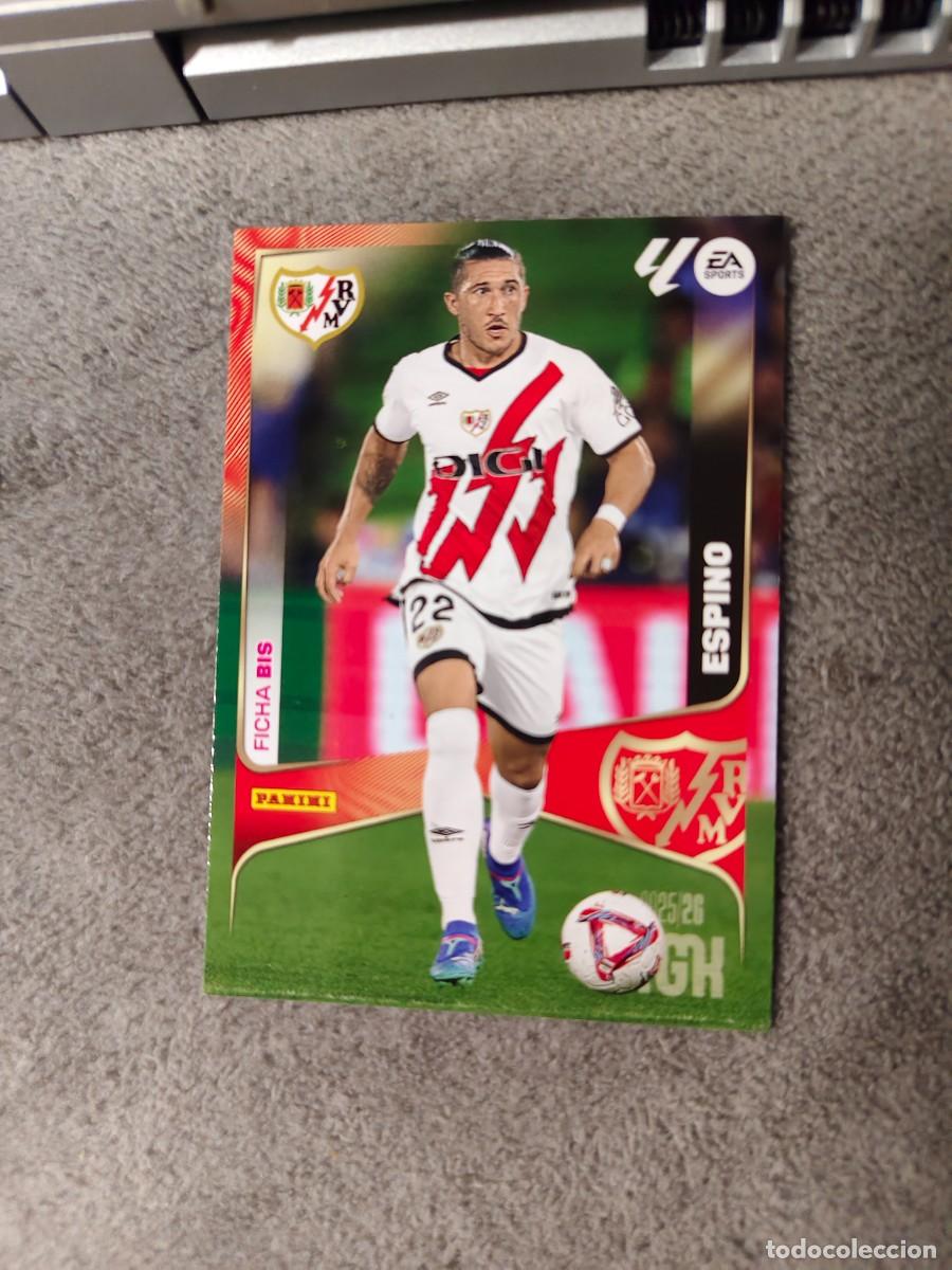 Cromos de f&uacute;tbol: 295 BIS MEGACRACKS MGK 25 26 ESPINO RAYO VALLECANO FICHA LALIGA PANINI LA LIGA 2025 2026