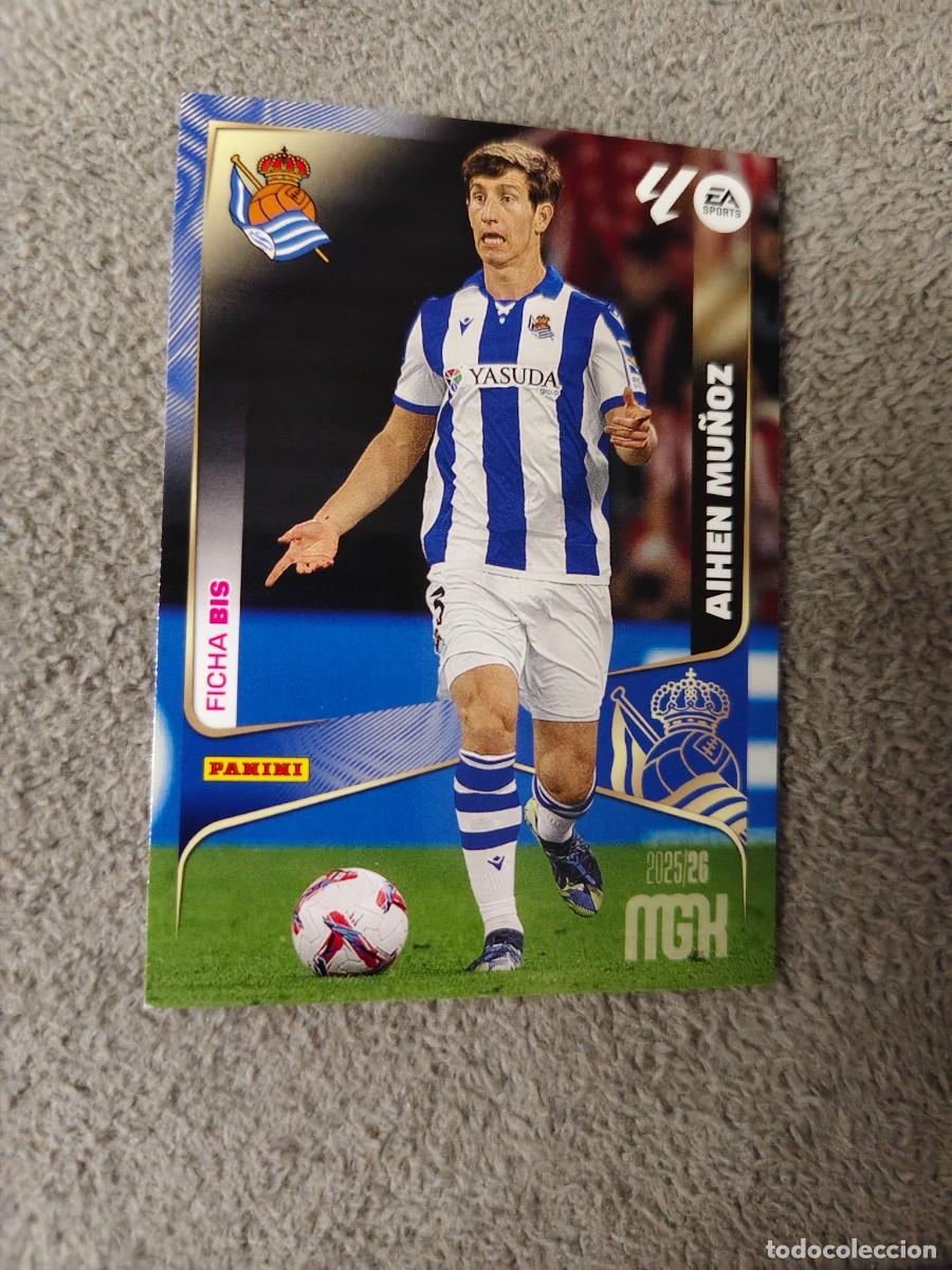 Cromos de f&uacute;tbol: 314 BIS MEGACRACKS MGK 25 26 AIHEN MU&Ntilde;OZ REAL SOCIEDAD FICHA LALIGA PANINI LA LIGA 2025 2026