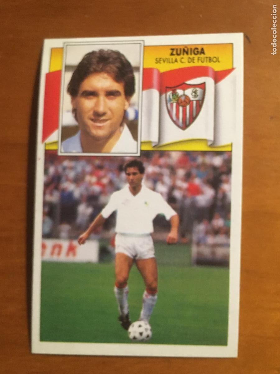 Cromos de f&uacute;tbol: zu&ntilde;iga sevilla coloca liga futbol 90 91 1990 1991 nunca pegado nuevo de sobre