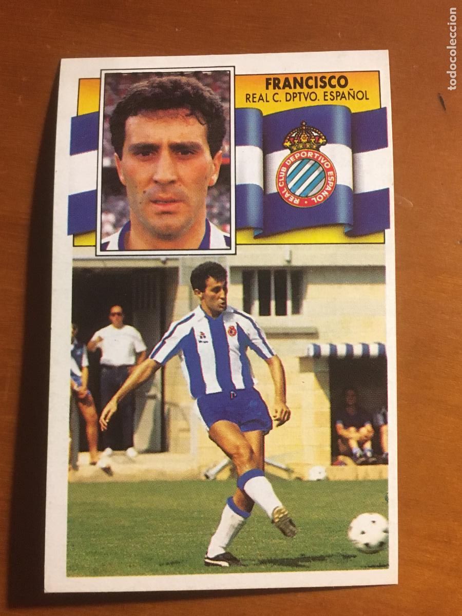Cromos de f&uacute;tbol: francisco espa&ntilde;ol coloca liga futbol 90 91 1990 1991 nunca pegado nuevo de sobre