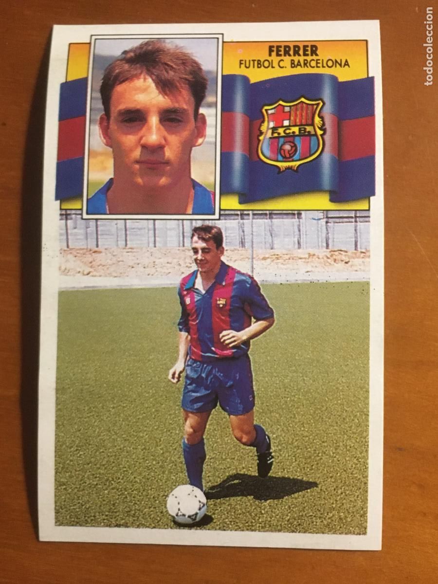 Cromos de f&uacute;tbol: ferrer barcelona fichaje 29 liga futbol 90 91 1990 1991 nunca pegado nuevo de sobre