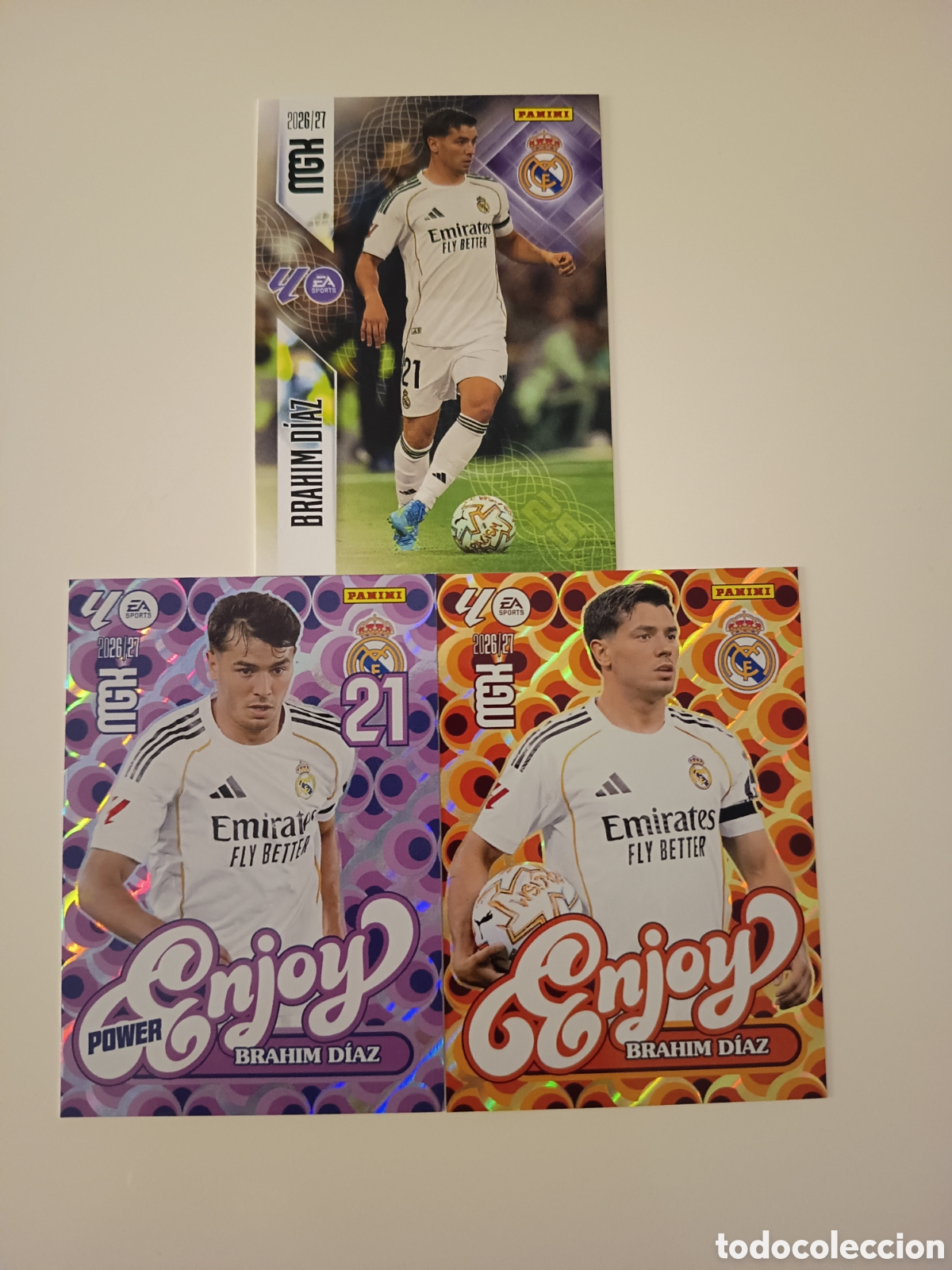 Cromos de f&uacute;tbol: Brahim D&iacute;az Enjoy y Enjoy power megacracks