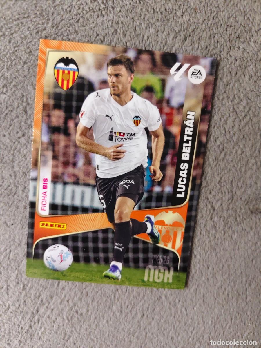Fu&szlig;ball-Sticker: 360 BIS MEGACRACKS MGK 25 26 LUCAS BELTR&Aacute;N VALENCIA CF FICHA LALIGA PANINI LA LIGA 2025 2026