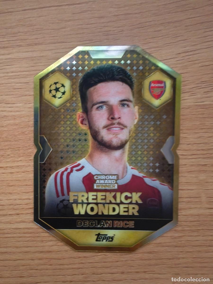 Cromos de f&uacute;tbol: Declan Rice CA 14 Match Attax 25 26 Chrome Award Winner Arsenal 2025 2026 Freekick Wonde