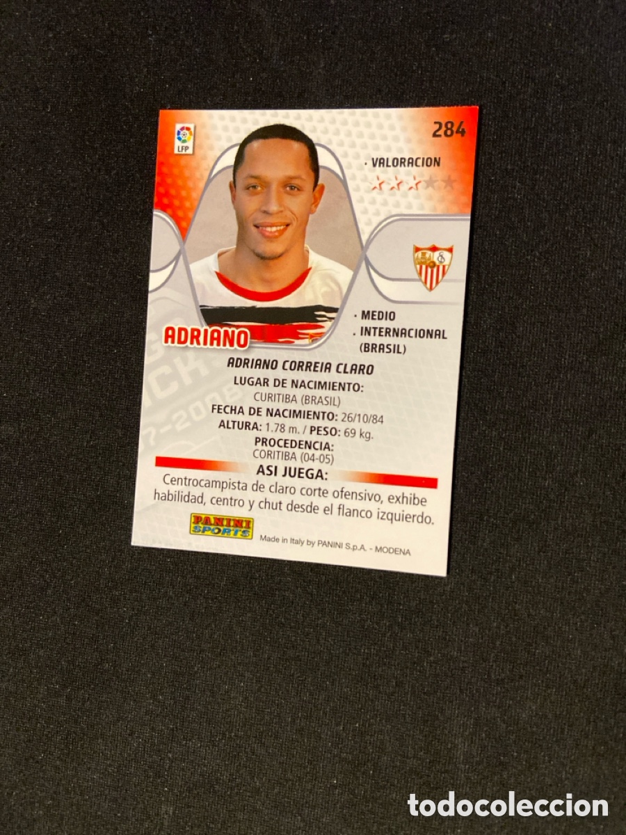 Cromos de f&uacute;tbol: ADRIANO 284 (SEVILLA) PANINI MEGACRACKS 2007-2008 07 08 CROMO CARTA M-3 - Foto 2