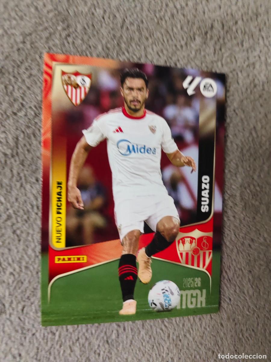 Cromos de f&uacute;tbol: 460 MEGACRACKS MGK 25 26 SUAZO SEVILLA FC FICHA LALIGA PANINI LA LIGA 2025 2026