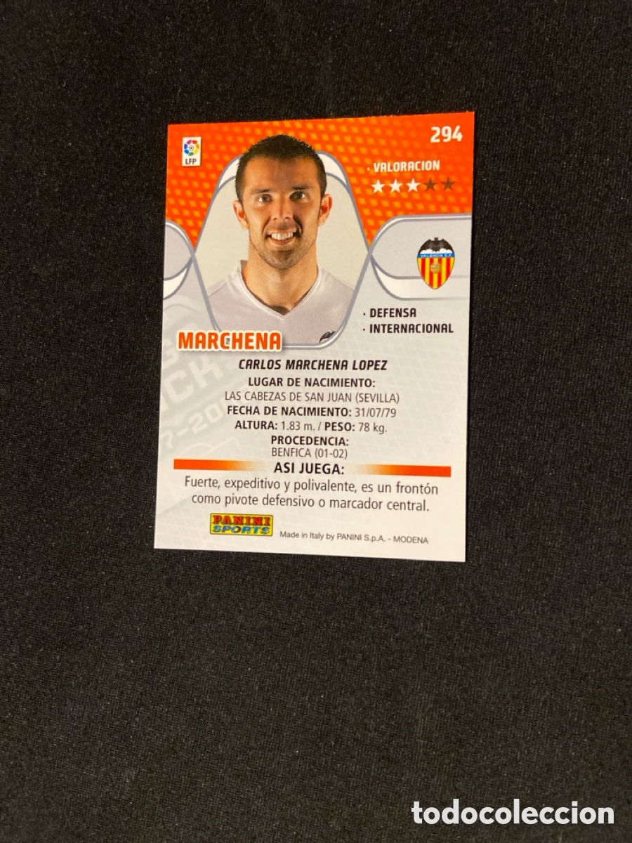 Cromos de f&uacute;tbol: MARCHENA 294 (VALENCIA) PANINI MEGACRACKS 2007-2008 07 08 CROMO CARTA M-3 - Foto 2