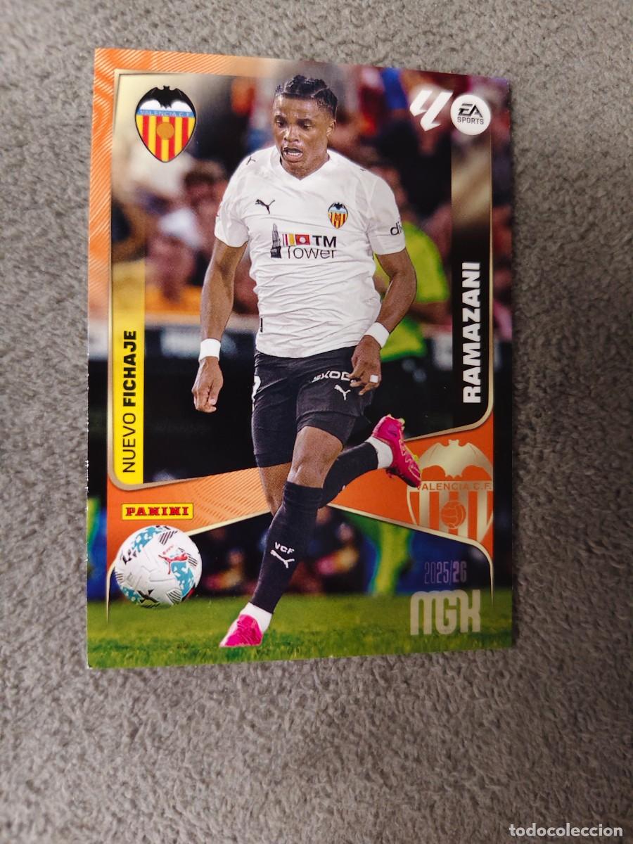 Fu&szlig;ball-Sticker: 484 MEGACRACKS MGK 25 26 RAMAZANI VALENCIA CF FICHA LALIGA PANINI LA LIGA 2025 2026