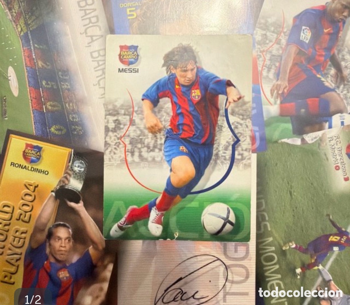 Cromos de f&uacute;tbol: Messi cromo 62 Bar&ccedil;a Campuo