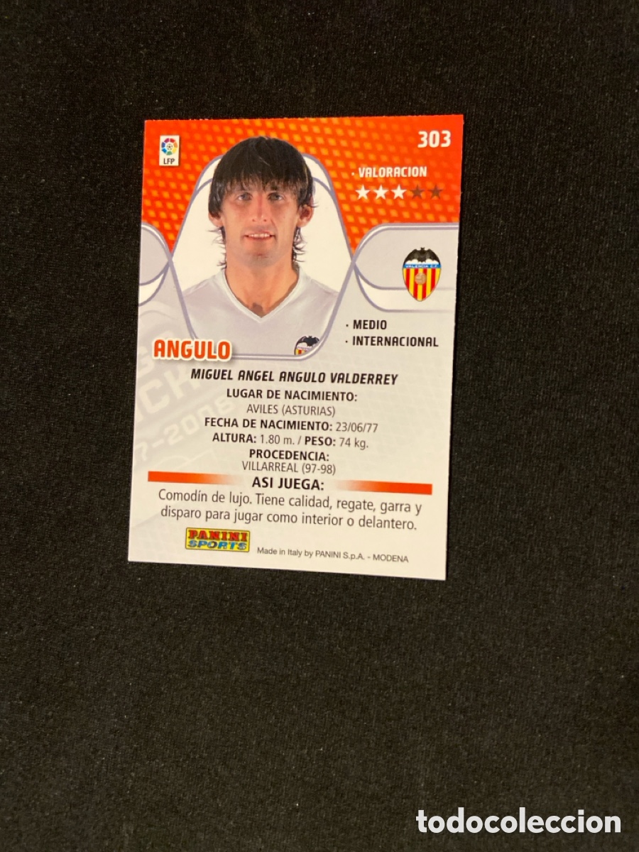 Cromos de f&uacute;tbol: ANGULO 303 (VALENCIA) PANINI MEGACRACKS 2007-2008 07 08 CROMO CARTA M-3 - Foto 2