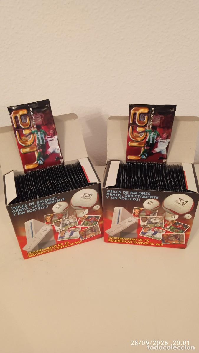 Cromos de f&uacute;tbol: 2 CAJAS COMPLETAS CON 100 SOBRES SIN ABRIR LIGA 2007 07 08 CON MESSI, EDICIONES ESTADIO