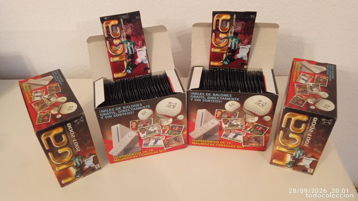 Cromos de f&uacute;tbol: 4 CAJAS COMPLETAS CON 200 SOBRES SIN ABRIR LIGA 2007 07 08 CON MESSI, EDICIONES ESTADIO