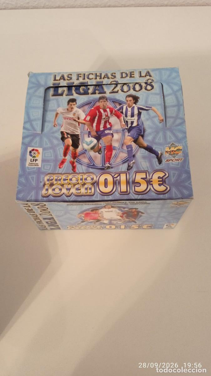 Cromos de f&uacute;tbol: PRECIO JOVEN 1 CAJA COMPLETA 50 SOBRES SIN ABRIR. FICHAS LIGA 2008 MUNDICROMO CON MESSI