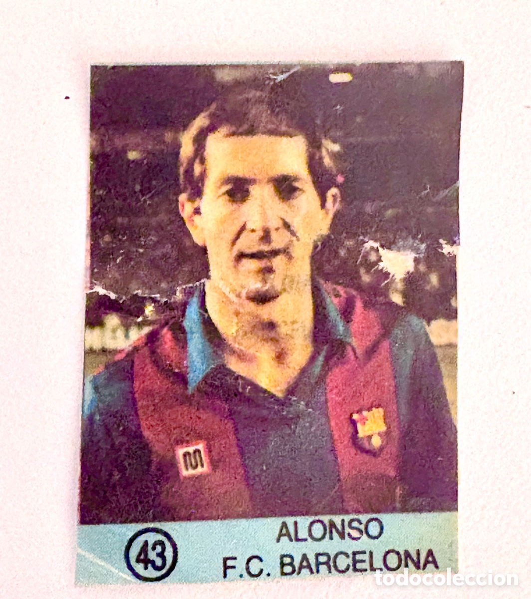 Cromos de f&uacute;tbol: Dif&iacute;cil cromo ALONSO BARCELONA 43 Colecci&oacute;n Super Campeones, Ediciones Gol 1983 1984 83 84