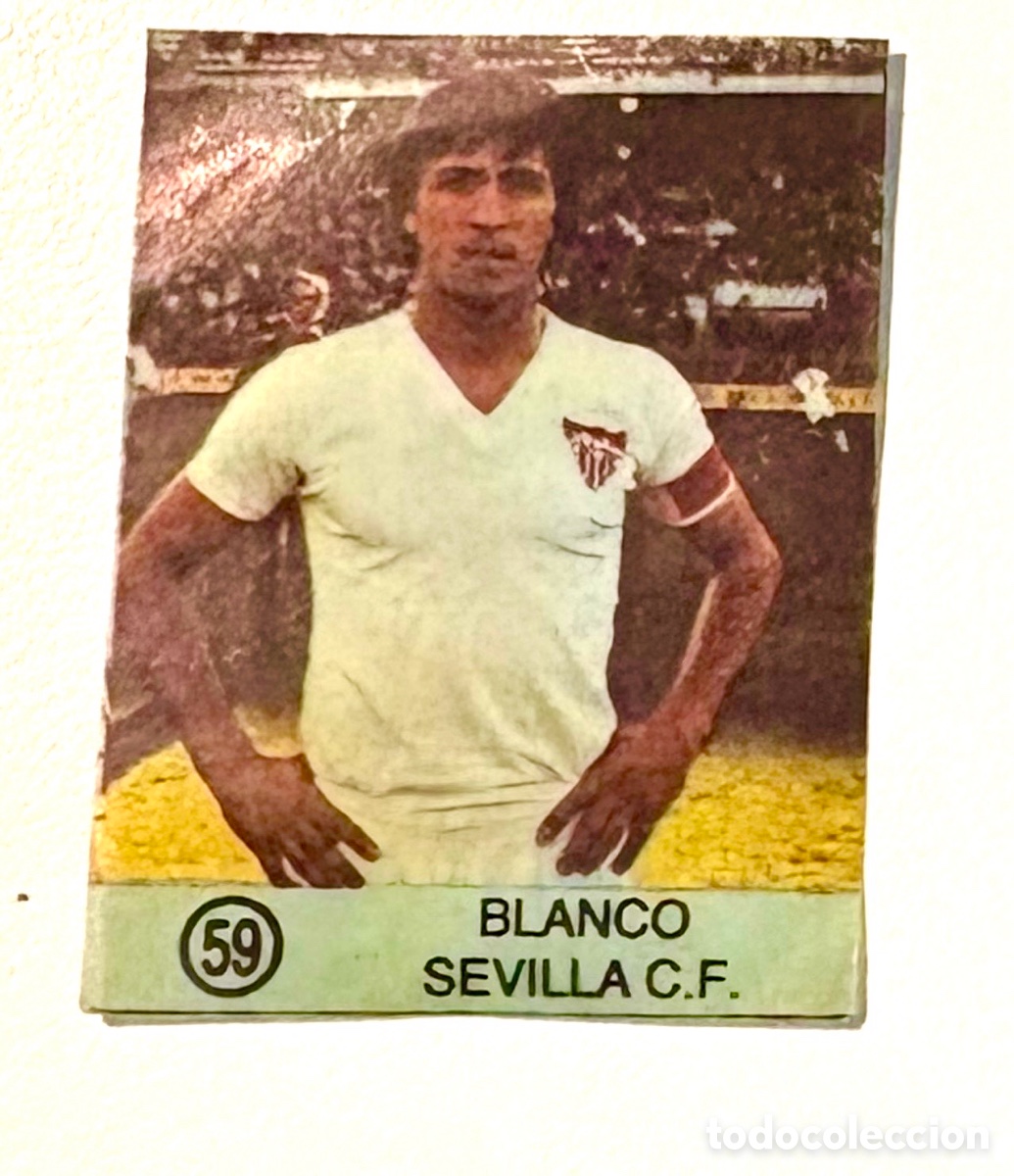 Cromos de f&uacute;tbol: Dif&iacute;cil cromo BLANCO SEVILLA 59 Colecci&oacute;n Super Campeones, Ediciones Gol 1983 1984 83 84