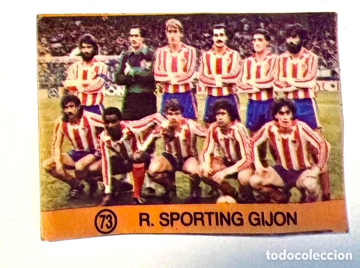 Cromos de f&uacute;tbol: Dif&iacute;cil ALINEACI&Oacute;N GIJ&Oacute;N 73 Colecci&oacute;n Super Campeones, Ediciones Gol 1983 1984 83 84