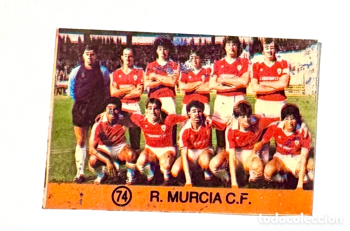 Cromos de f&uacute;tbol: Dif&iacute;cil ALINEACI&Oacute;N MURCIA 74 Colecci&oacute;n Super Campeones, Ediciones Gol 1983 1984 83 84