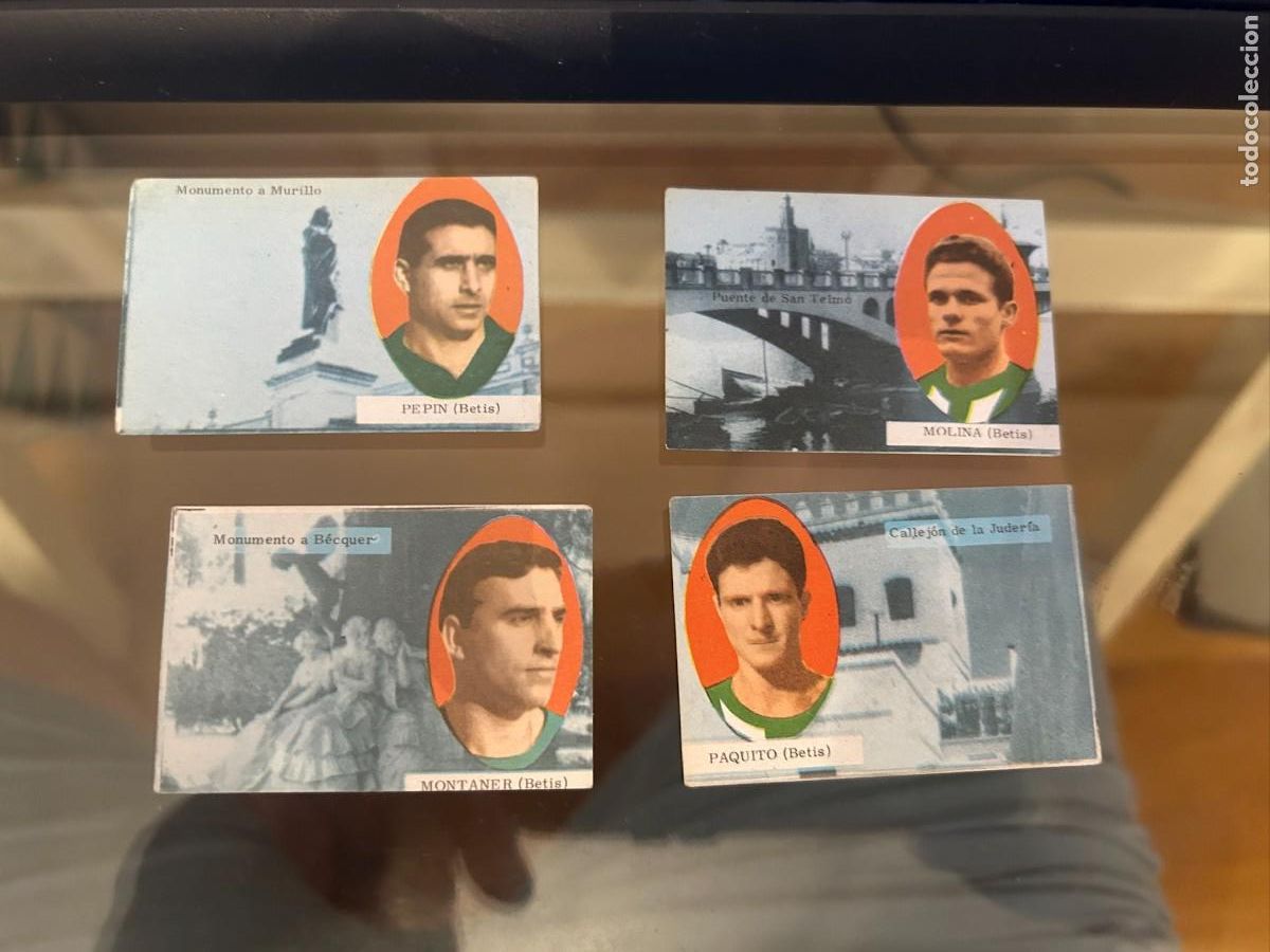 Fu&szlig;ball-Sticker: DISGRA FHER 1963 1964 63 64 BETIS MOLINA-PAQUITO-MONTANER Y PEPIN NUEVOS SE VENDEN SUELTOS