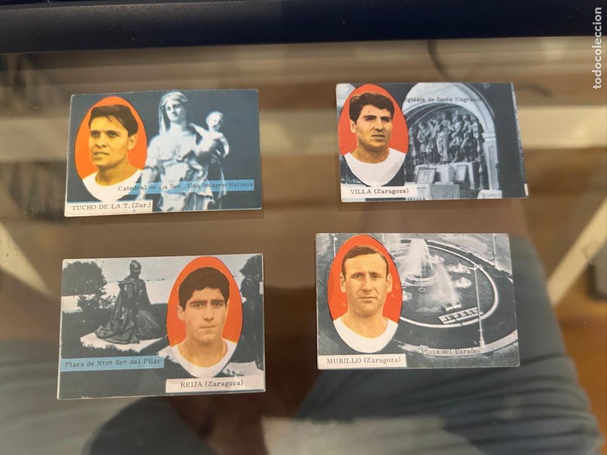 Cromos de f&uacute;tbol: DISGRA FHER 1963 1964 63 64 REAL ZARAGOZA REIJA-TUCHO DE LA T.-VILLA Y MURILLO NUEVOS SE VENDEN SUEL