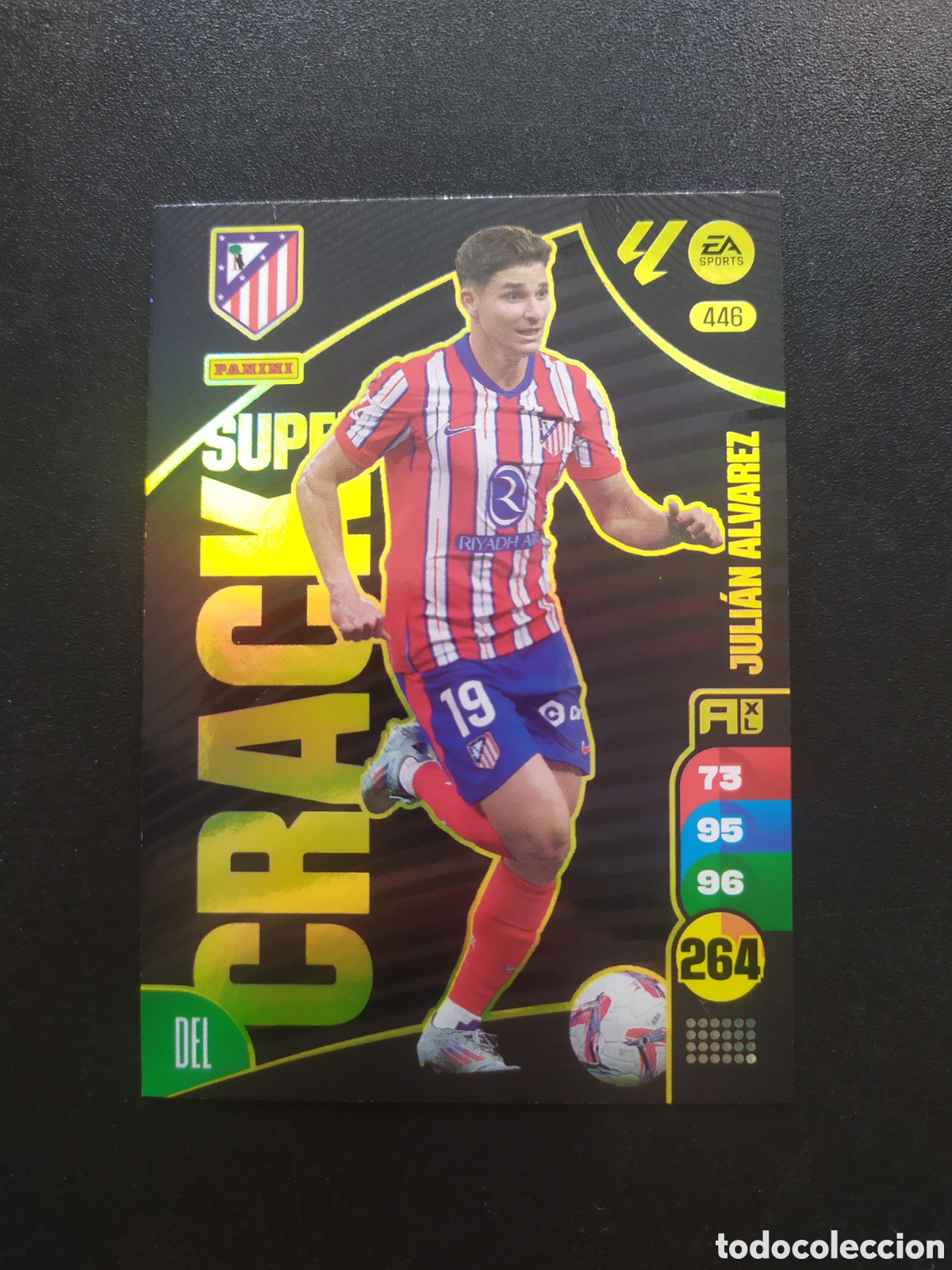 Cromos de f&uacute;tbol: Adrenalyn 2024 2025 24 25 panini Juli&aacute;n Alvarez super crack n&deg; 446 Atl&eacute;tico Madrid