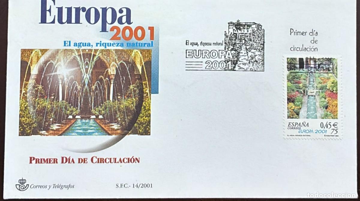 Cromos de f&uacute;tbol: TS) 2001 SPAIN, FDC,EUROPE 2001: WATER AS A NATURAL RESOURCE,XF.