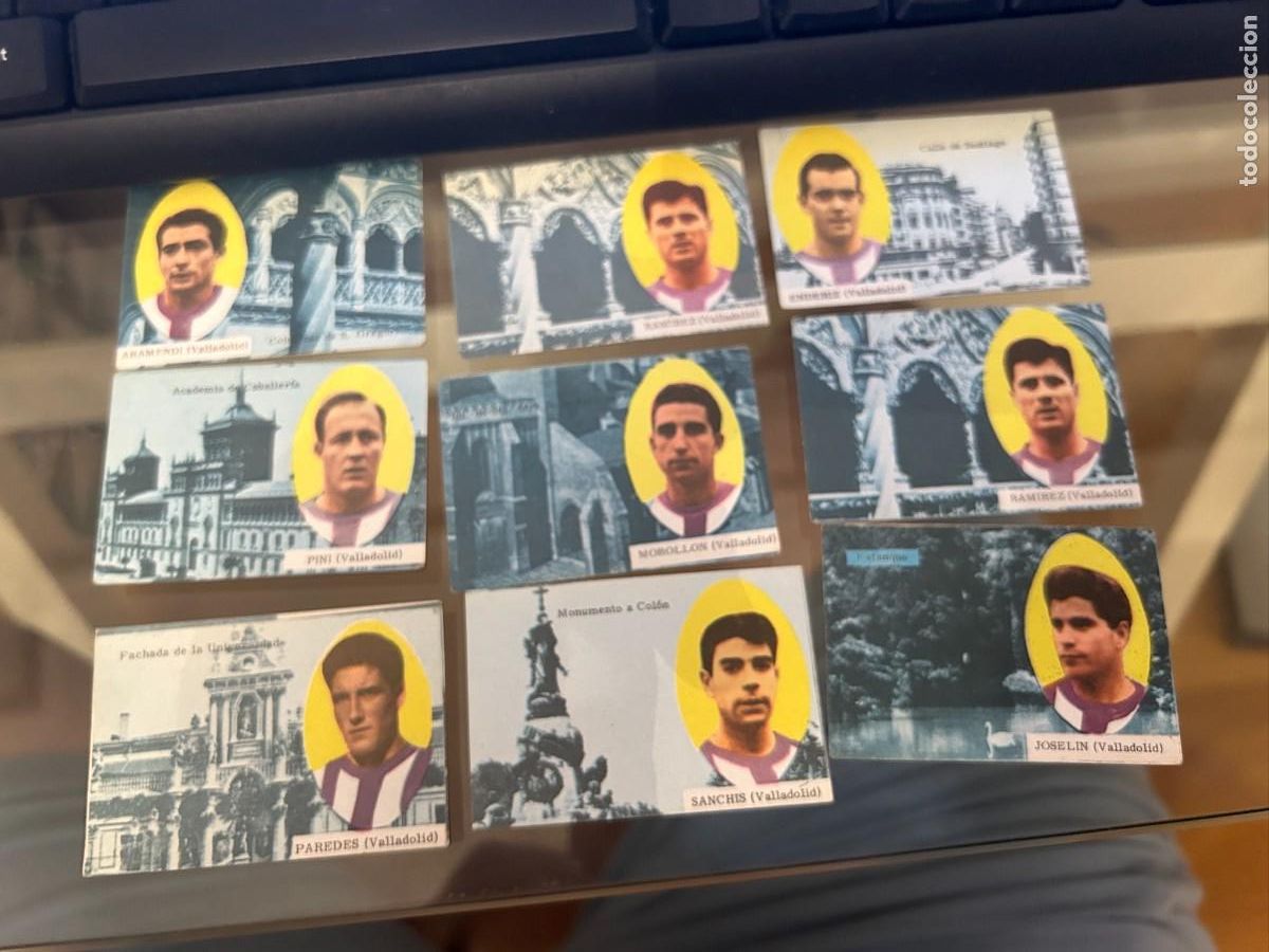 Cromos de f&uacute;tbol: DISGRA FHER 1963 1964 63 64 VALLADOLID RAMIREZ-ARAMENDI-PINI-MOROLLON-SANCHIS-PAREDES-JOSELIN-RAMIRE