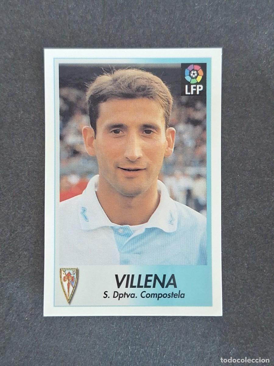 Cromos de f&uacute;tbol: L1 VILLENA S. D. COMPOSTELA 58 BOLLYCAO FUTBOL LIGA 1996 1997 96 97 NUNCA PEGADO SIN PEGAR