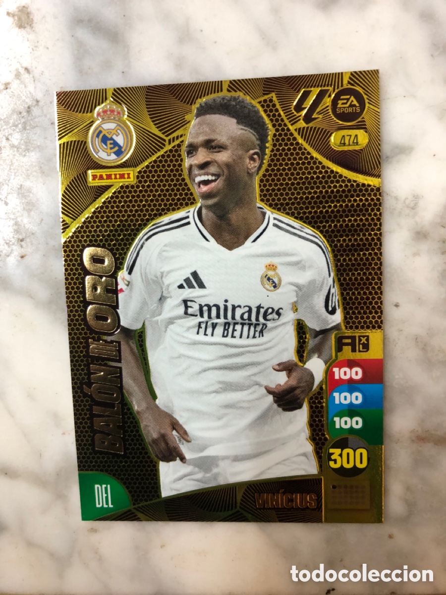 Cromos de f&uacute;tbol: Adrenalyn 2024 2025 / 24 25 Bal&oacute;n de Oro Vinicius 474 Real Madrid