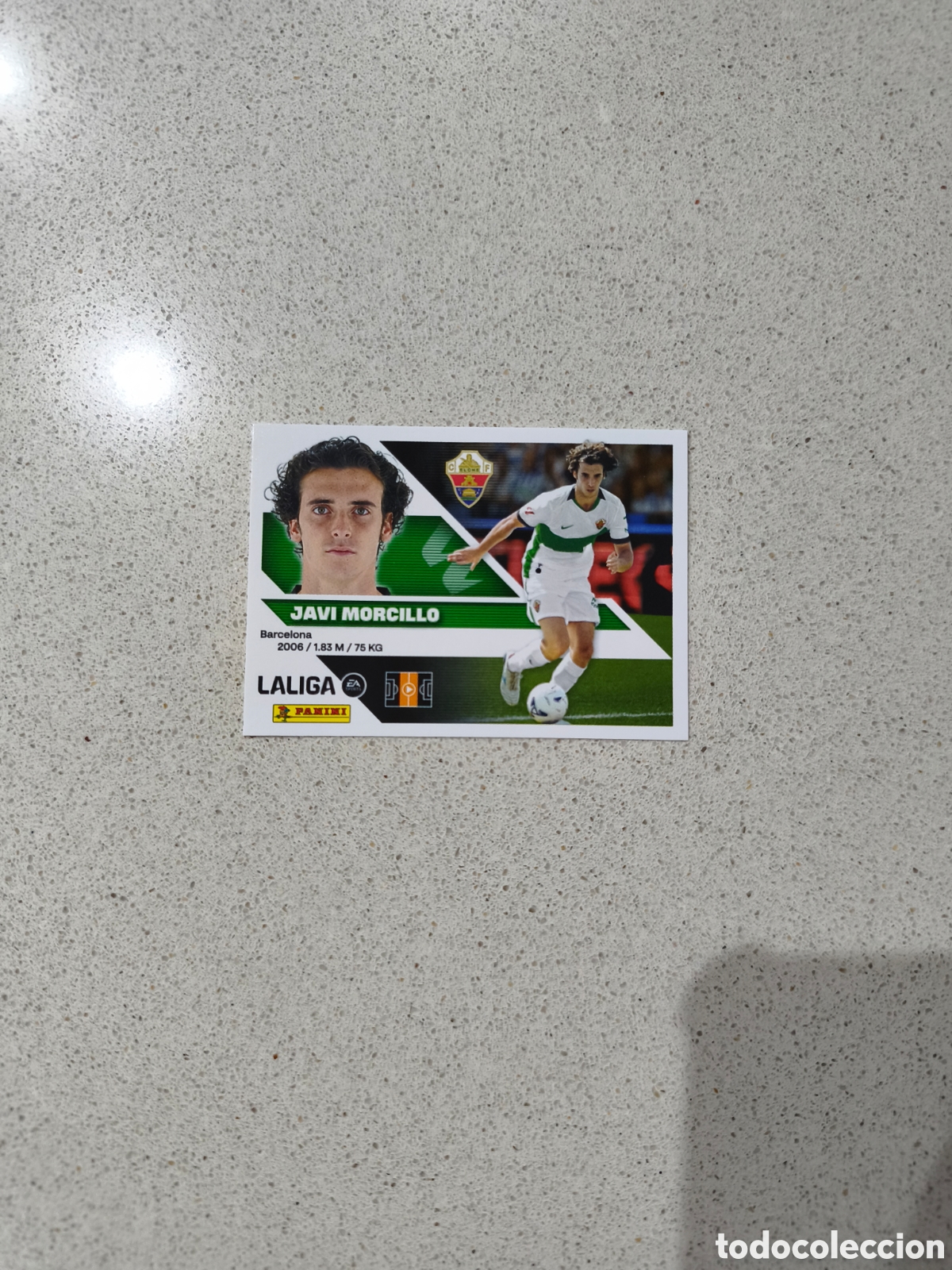 Cromos de f&uacute;tbol: CROMO N&Uacute;MERO 26 &Uacute;LTIMO FICHAJE JAVI MORCILLO ELCHE. LIGA ESTE 26/27. PANINI. TERCERA EDICI&Oacute;N.