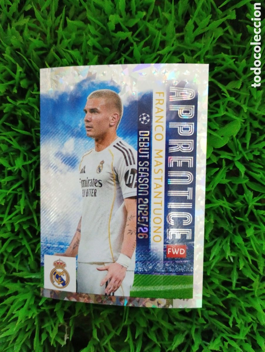Cromos de f&uacute;tbol: Mastantuono Real Madrid APPRENTICE Champions League 25-26 # 389 NUNCA PEGADO