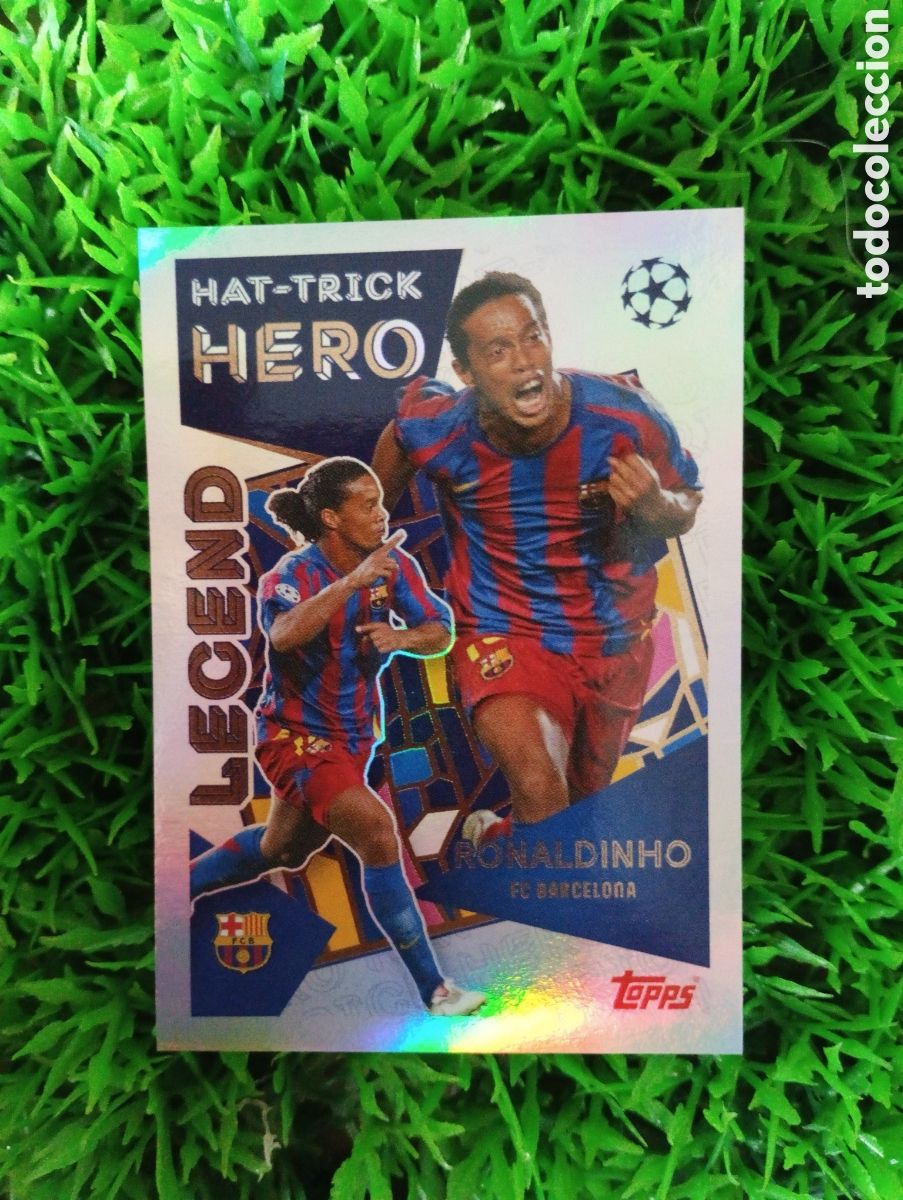 Cromos de f&uacute;tbol: Ronaldinho Barcelona HAT-TRICK HERO Champions League 25-26 # 32 NUNCA PEGADO