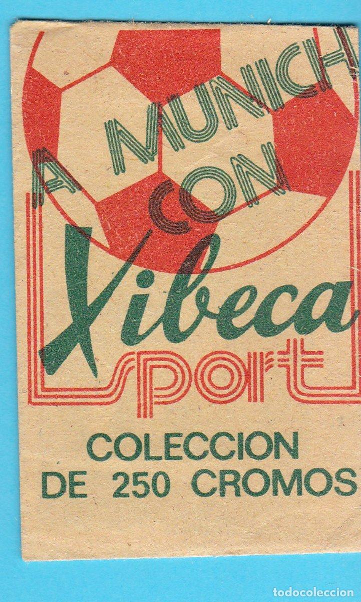 Cromos de f&uacute;tbol: SOBRE CON 2 CROMOS. A MUNICH CON XIBECA SPORT. MUNDIAL DE F&Uacute;TBOL MUNICH, 1974.