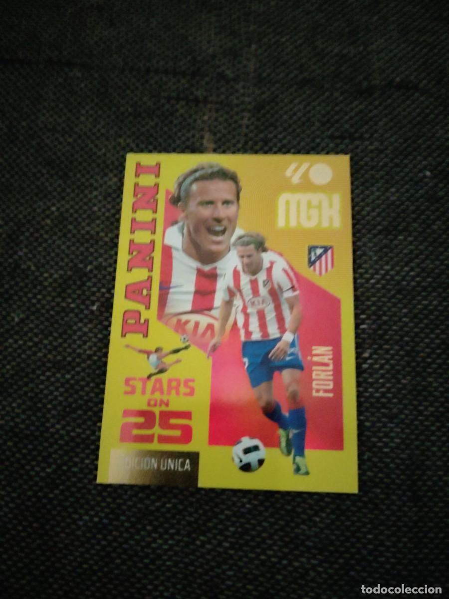 Cromos de f&uacute;tbol: 439 forlan Atletico de Madrid Panini stars on 25 megacracks 2026-27