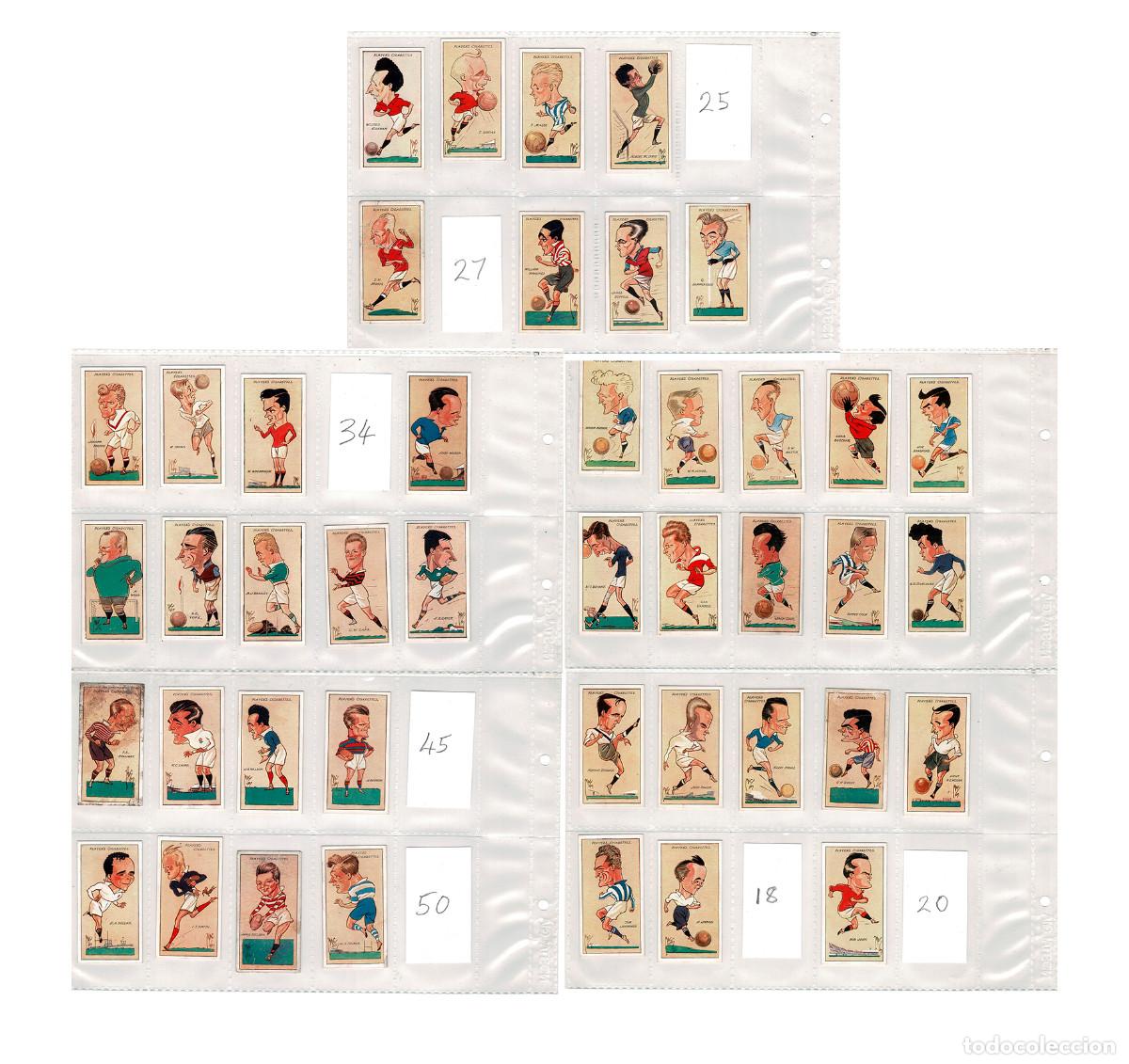 Cromos de f&uacute;tbol: CROMOS FUTBOL INGLESES. FOOTBALL CARICATURES MAC. 43 CROMOS, A&Ntilde;OS 1927. MARCA J. PLAYER & SON