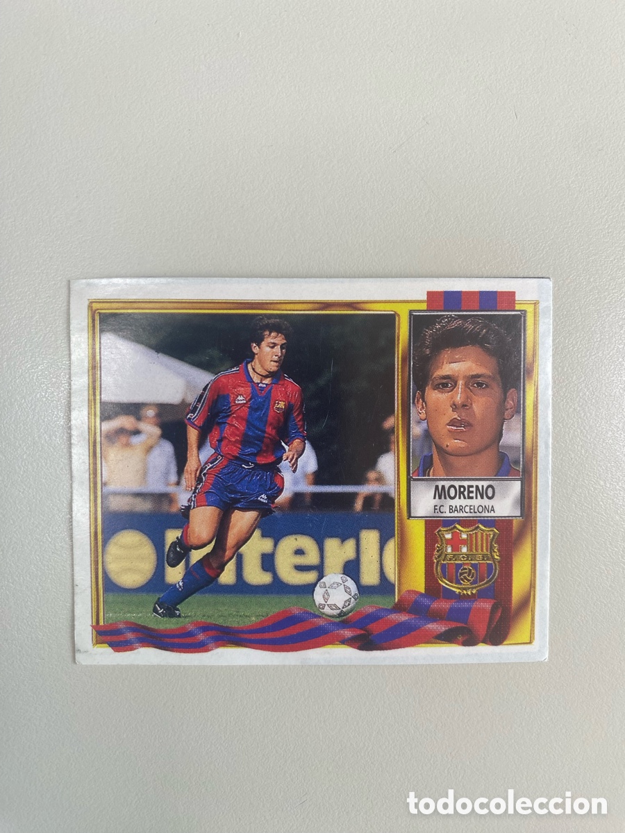 Football Stickers: Moreno FC Barcelona. Liga Este 95 96. Fichaje 28. (Despegado)