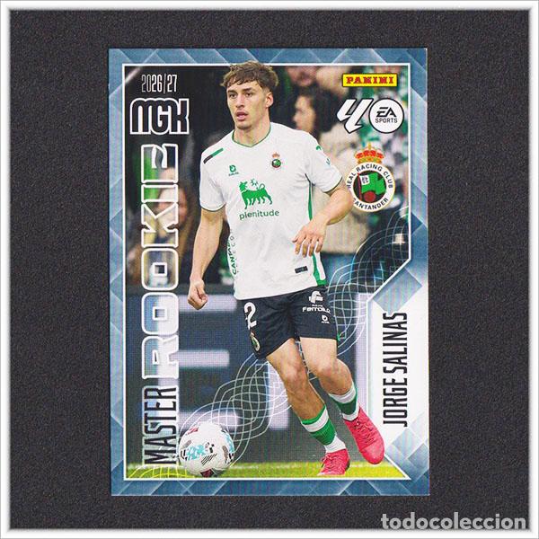 Cromos de f&uacute;tbol: MEGACRACKS 2026 2027 26 27 PANINI JORGE SALINAS 414 MASTER ROOKIE RACING SANTANDER ALBUM LIGA MGK