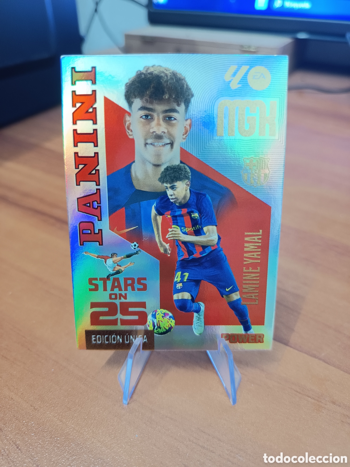 Cromos de f&uacute;tbol: 449P LAMINE YAMAL BARCELONA STARS ON 25 POWER EDICION UNICA MEGACRACKS 2026 2027 26 27 MGK