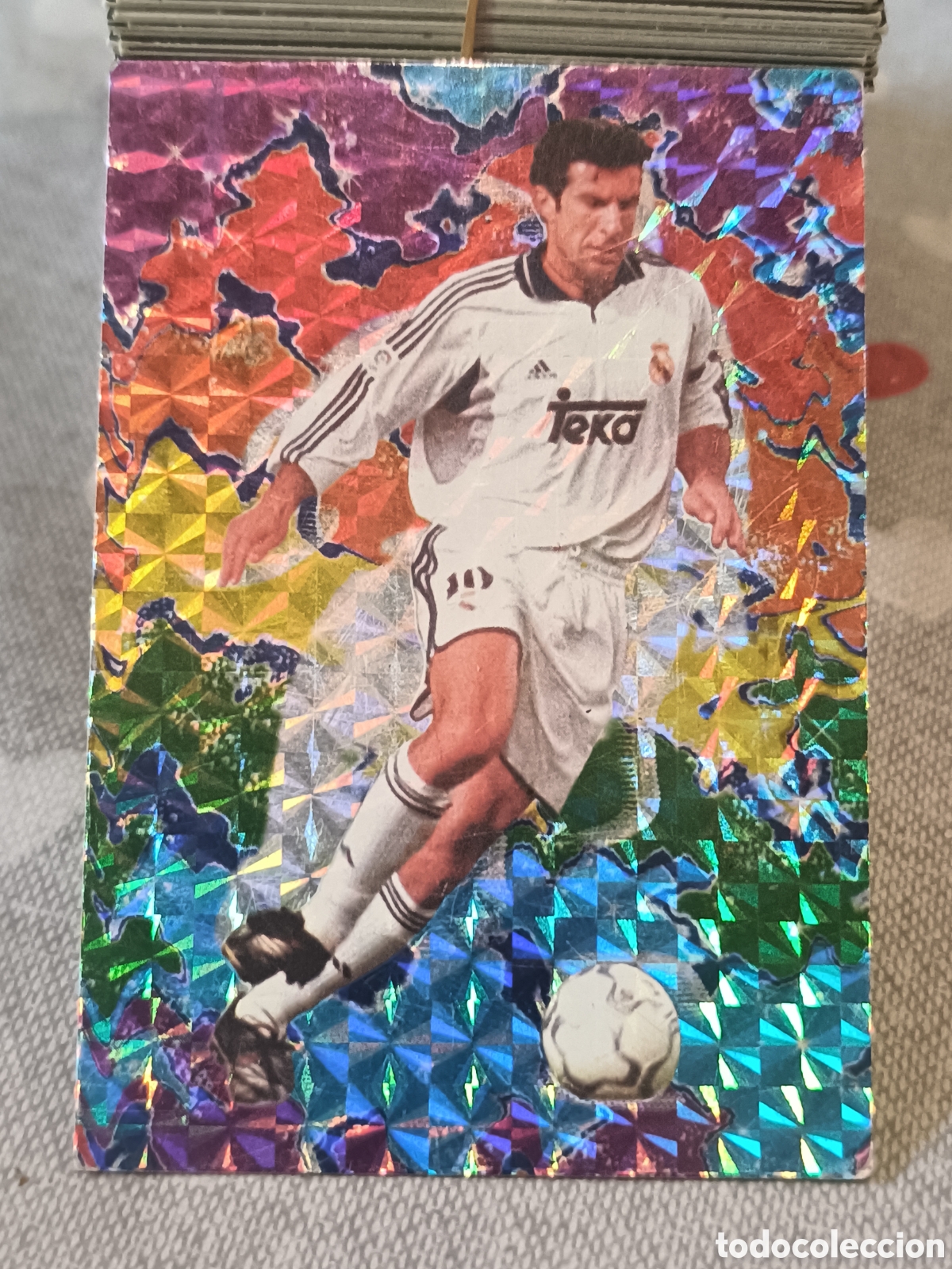 Cromos de f&uacute;tbol: Fichas de la Liga 2002 Figo El mejor 2001 Mundicromo