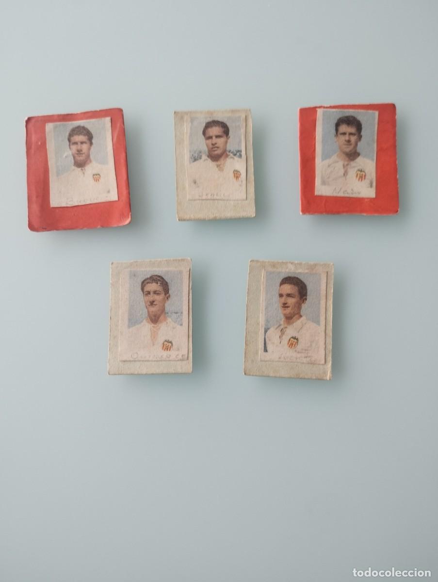 Cromos de f&uacute;tbol: Lote 5 cromos vintage Valencia F.C. de la temporada 1953-1954