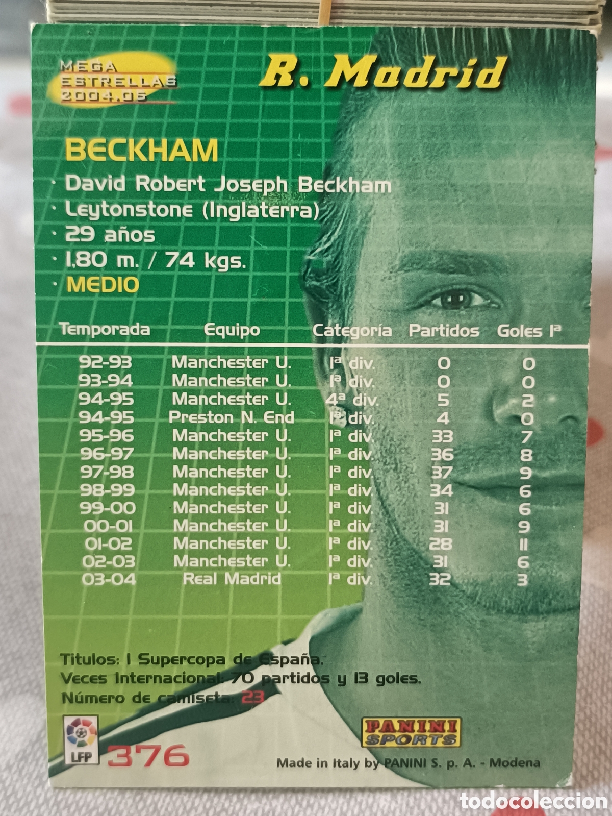 Cromos de f&uacute;tbol: David Beckham Megacracks 04 05 Mega Estrella - Foto 2