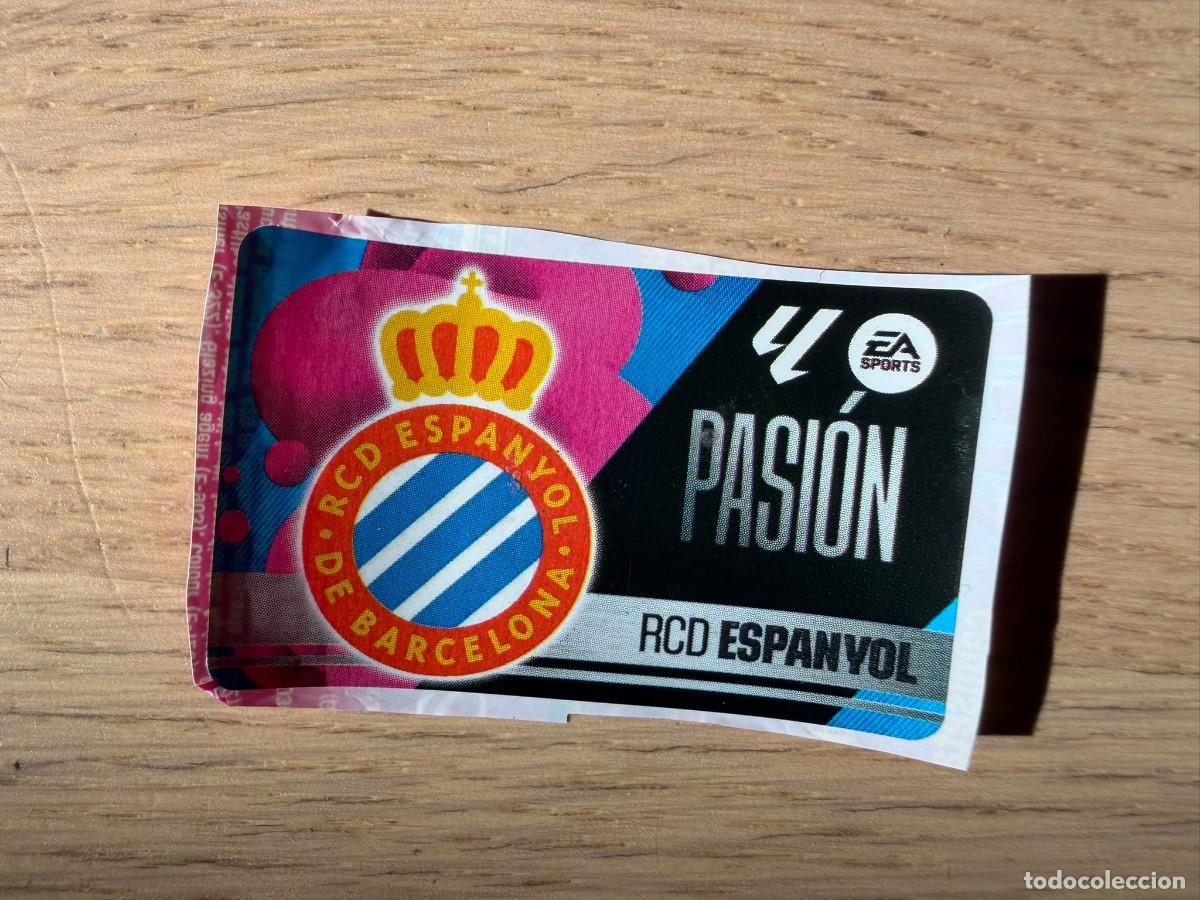 Cromos de f&uacute;tbol: ESCUDO ESPANYOL ESPA&Ntilde;OL PASION 25 26 2025 2026 LIGA EA SPORTS CHICLES CHICLE ESTE SIN PEGAR